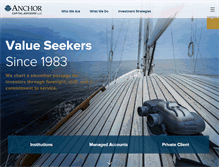 Tablet Screenshot of anchorcapital.com